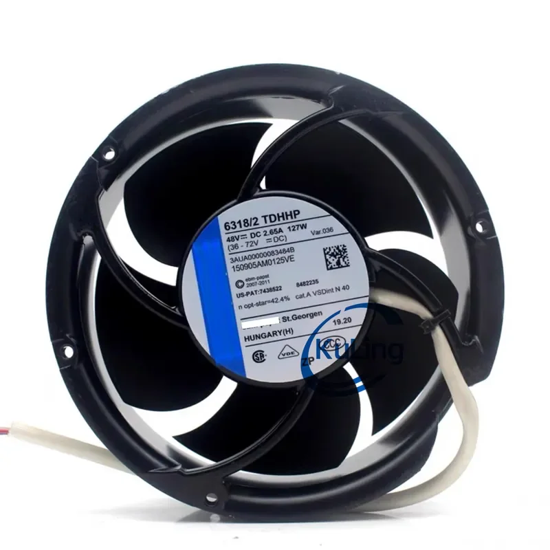 Original 6318/2TDHHP 2TDH4P 48V 66W 127W Four-Wire PWM Cooling Fan for Electronics
