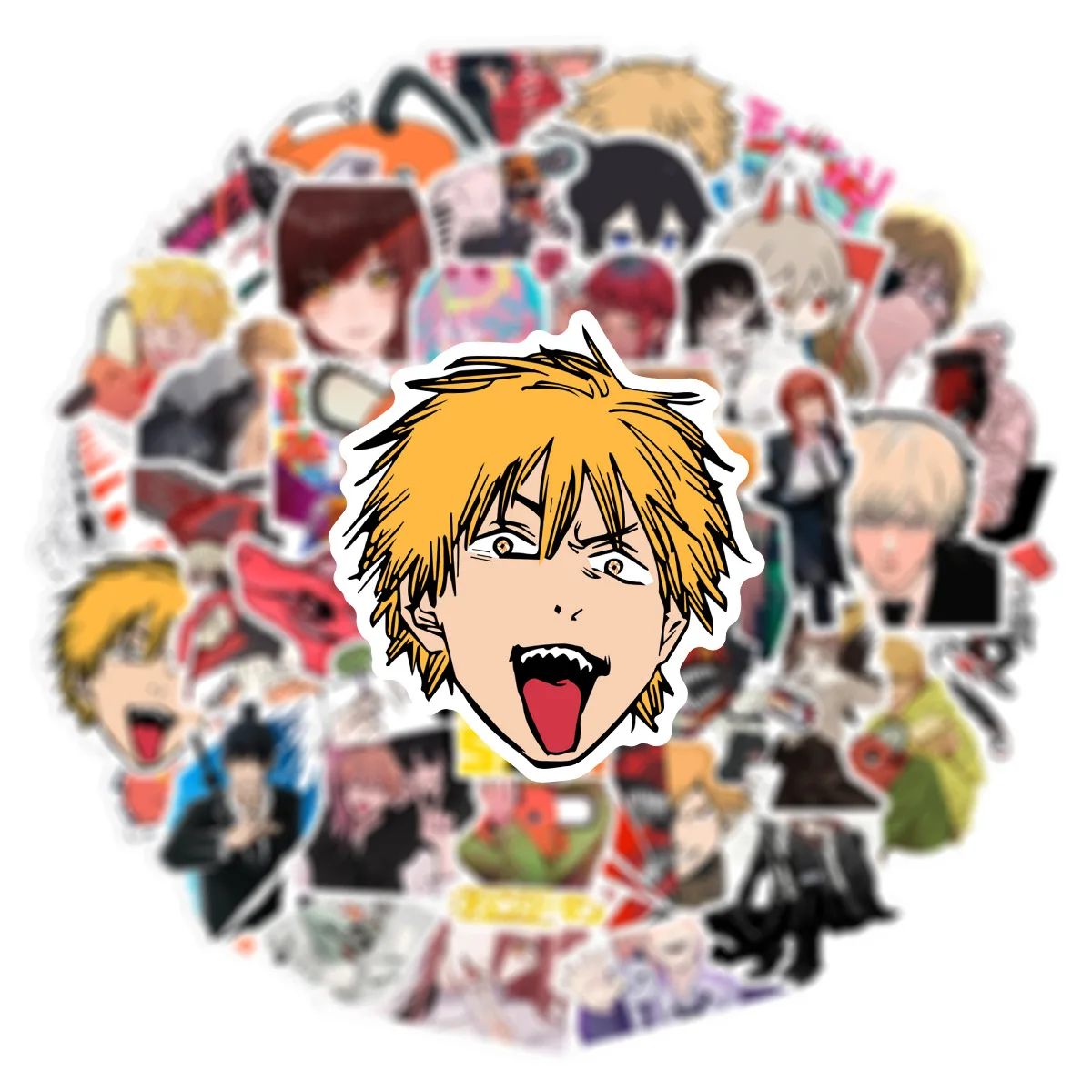 50Pcs Anime Chainsaw Man Series Graffiti Stickers Suitable for Laptop Helmets Desktop Decoration DIY Stickers Toys Wholesale