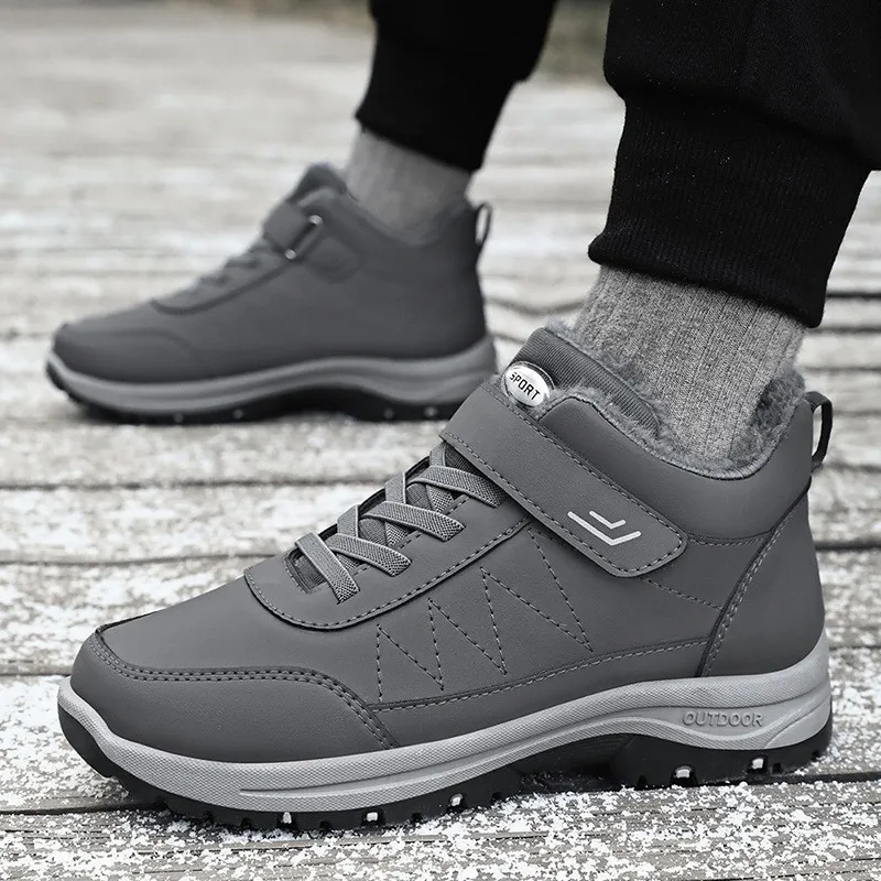 

Snow Men's Boots Lightweight Shoes For Men Plus Size Ankle Boots Warm Fur Winter Boots For Men Platform Footwear Work Shoes