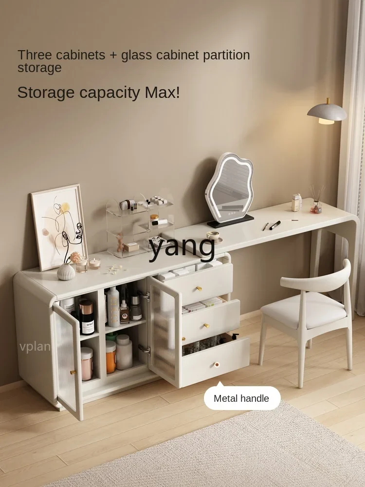 LH solid wood dresser retractable corner makeup table chest cream style bedroom storage integrated