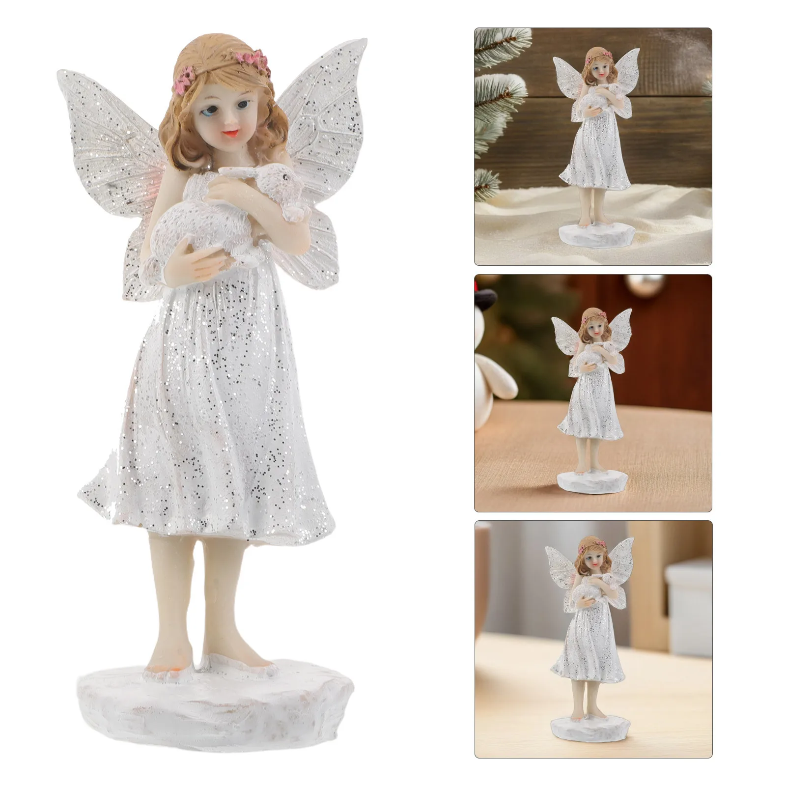 

Christmas Decoration Ornament: Resin Flower Fairy Angel Statue for Outdoor Indoor Garden Pathway Yard Lawn Cemetery Memorial
