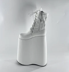 Super High heeled shoes COSPLAY30CM ankle boot wrap boots wedge shoes can be zipped up to deliver 35-46 sexy quick start belts