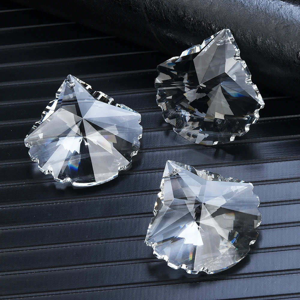 1Pc 50mm Glass Crystal Prism Pendants With Octagonal Beads Glass Drop Chandelier Crystals Suncatcher Hanging For Decoration