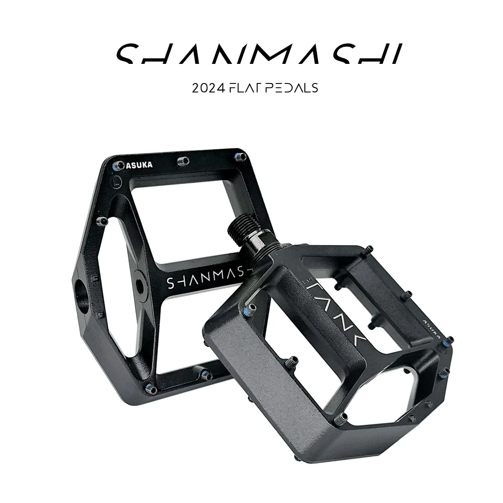 New SHANMASHI Magnesium alloy flat mountain bike pedal bicycle comfortable big pedal 3 bearings