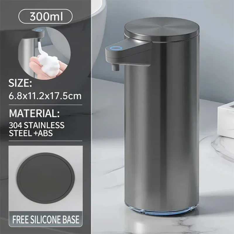 

Foam Soap Dispenser Electric Induction Infrared Machine Stainless Steel Liquid Dispenser Bathroom