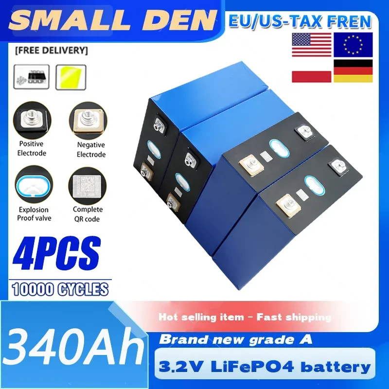 4 قطعة 3.2 فولت 340Ah 8000 + LiFePO4 بطارية ليثيوم فوسفات الحديد بطارية الصناعية الصف خلية الطاقة لتقوم بها بنفسك 12 فولت 24 فولت الشمسية RV خاص