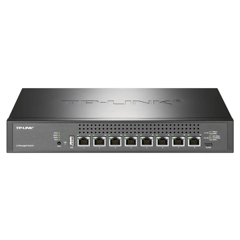 8*10Gbps Rj45 Poorten Beheersbare Ethernet Switch 10000Mbps Ethernet Netwerk Switch 16K Mac, Type-C Console Usb-Poort Chin-Firmware