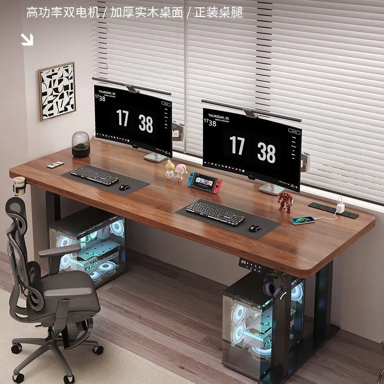 E-sports table Electric lifting table Four columns Household computer table Workbench Desk