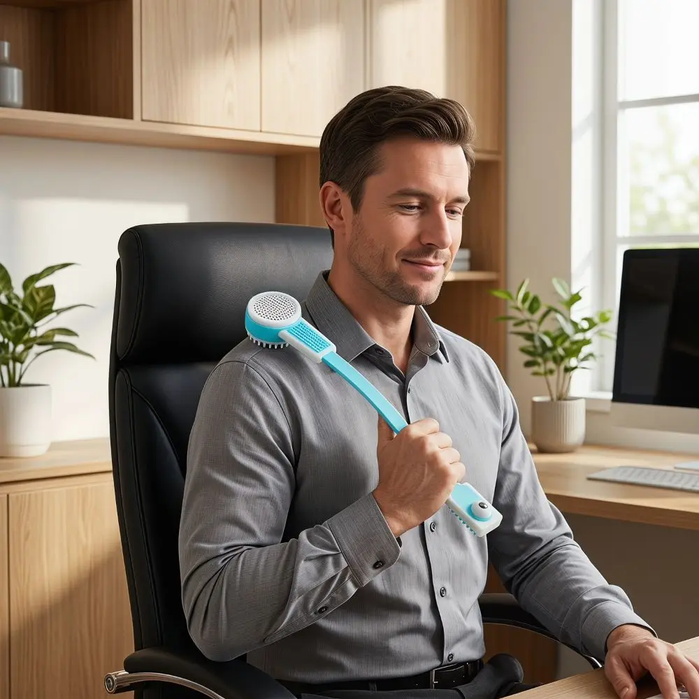 

Multi-Function Long Handle Gua Sha Massage Stick Flexible Comfortable Body Hammer Lightweight Soft Body Massager Relaxing