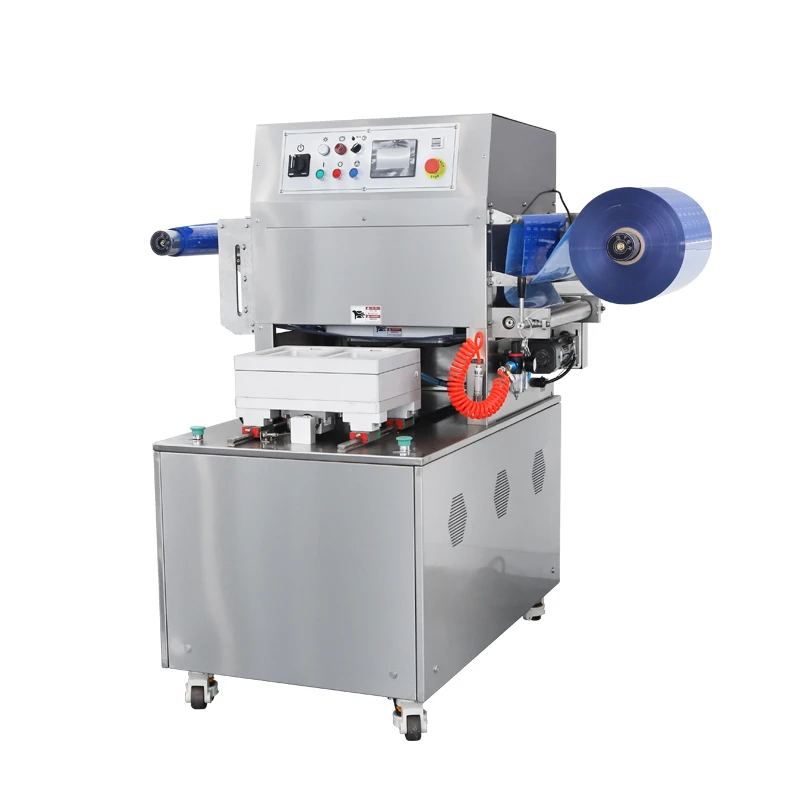 HVT-450M/2 Hualian Auto Industrial Gas Flushing Meat Skin Map Tray Chamber Vacuum Sealer Packing Sealing Machines