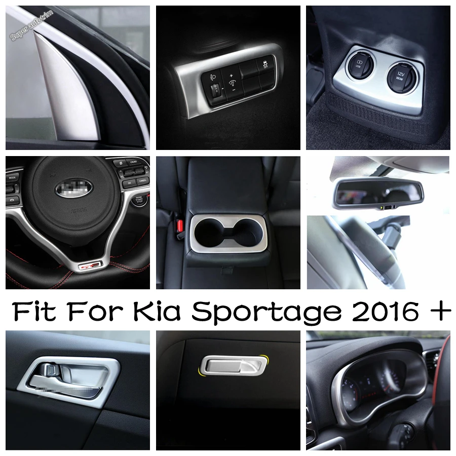 

Pillar A Frame / Gear Shift Panel / Head Light / Water Cup / Handle Cover Trim For KIA Sportage 2016 - 2020 Interior Accessories