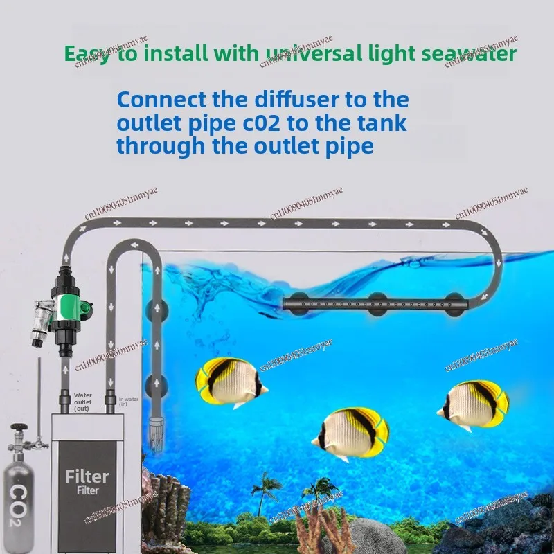 Carbon Dioxide Dissolver CO2 Diffusion Bucket Aquatic Plant Fish Tank External Refiner Cylinder Equipment Three-in-one