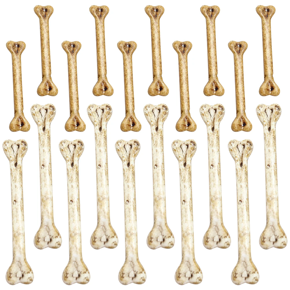 

20pc Artificial Bone Model Realistic Bones Charm For DIY Pendant Multi-Use Fake Plastic Bones Props W/ Hole For Threading Bone