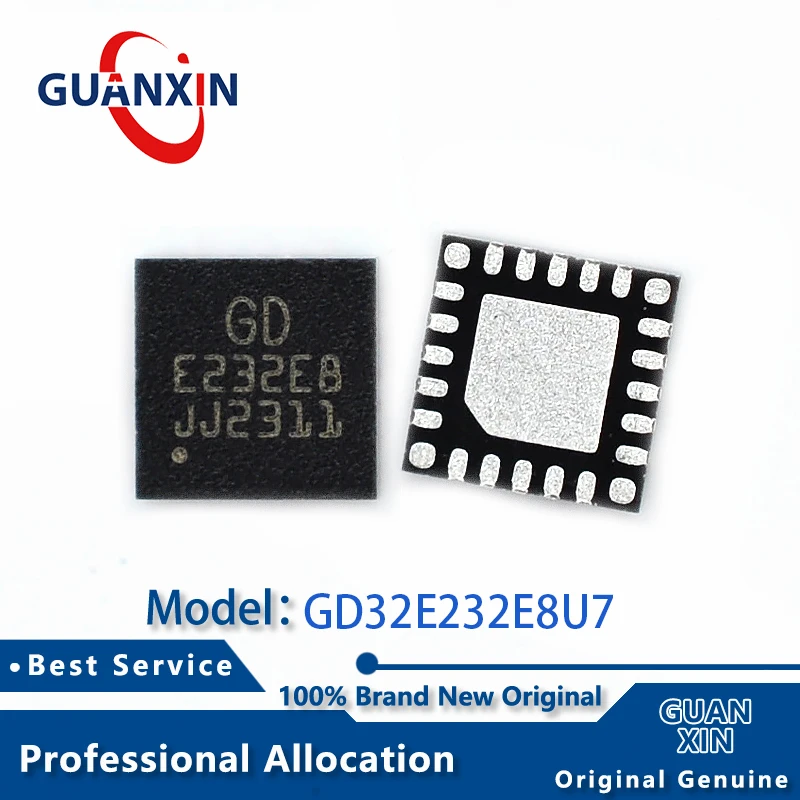 

100% New GD32E232E8U7TR GD32E232E8U7 Marking E232E8 QFN-24 GD32E232