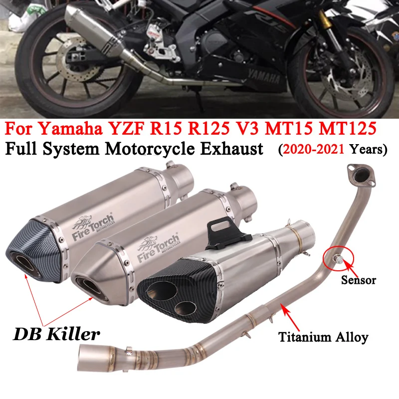 

For Yamaha YZF R15 R125 MT-15 MT125 V3 20-21 Motorcycle Exhaust Full System Moto Escape Front Link Pipe Yoshimura DB Killer