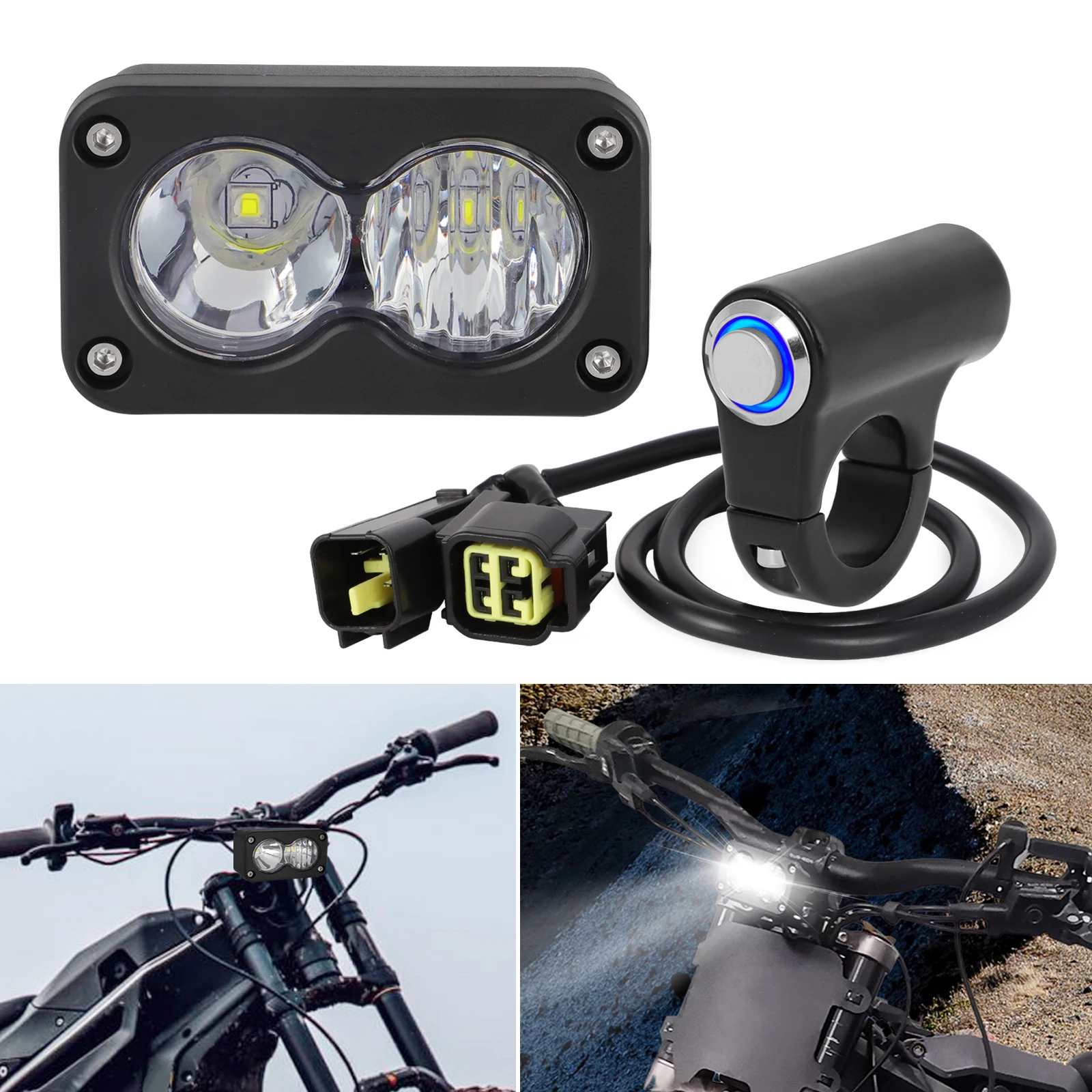 For Sur Ron Talaria Sting R MX4 Floodlight Headlight Kit PC Lens Motorcycle Light Bar Headlamp Waterproof