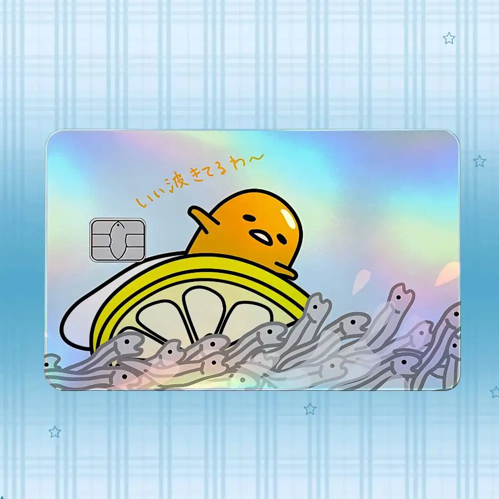 G-Gudetama Laser-Hologramm-Karten-Skin-Aufkleber für Kredit- und Debitkarten – 4 Stück/Set, wasserfester, kratzfester Schutz – Detail 19