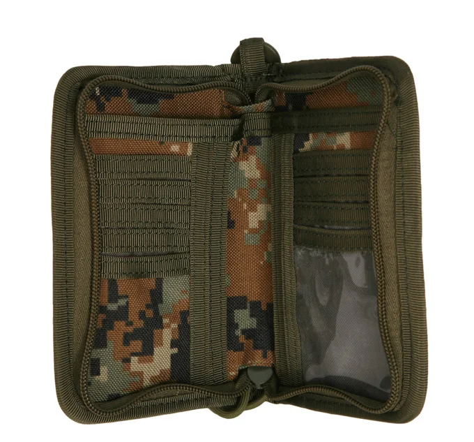New Arrival Stylish Men\'s Nylon Hunting Tactical Wallet Zipper 5 Colors Green ACU TAN Black Camo Purse Boys Wallet