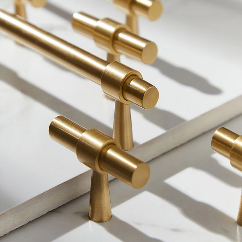 

Brass Furniture Handles T-bar Light Luxury Fashion Gold Wardrobe Dresser Cupboard Cabinet Drawer Pulls for Furniture Hardware