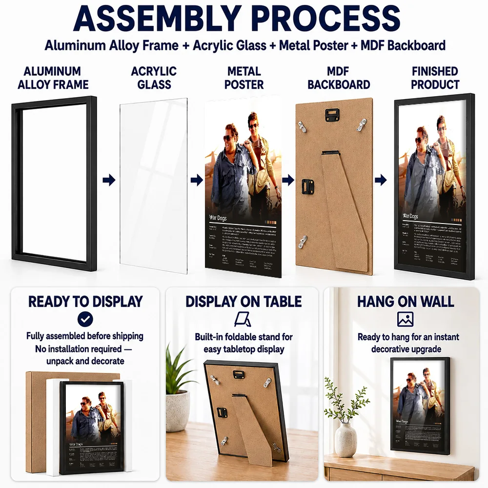 War Dogs Movie Metal Poster With Aluminum Alloy Frame Personalized Screen Tribute Wall Art Ideal For Theater Or Story Lovers