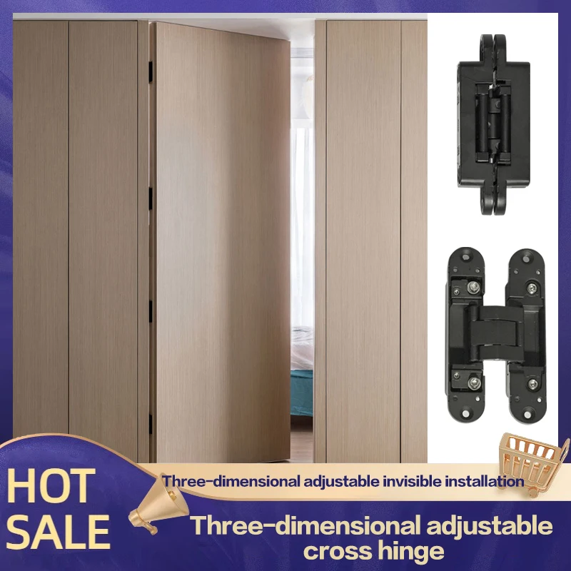 

1pcs Concealed Hinge Folding Door Invisible Door Hinge Cross Concealed Hinge Hidden Hinge Cabinet Door Three-Dimensional Hinge