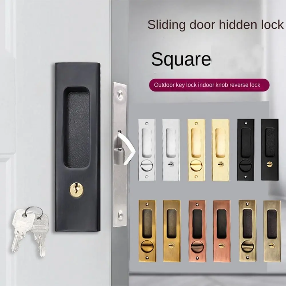 

Новый замок для раздвижной двери из цинкового сплава, скрытый противоугонный дверной замок, мебельная фурнитура, скрытая ручка, замок для раздвижной двери