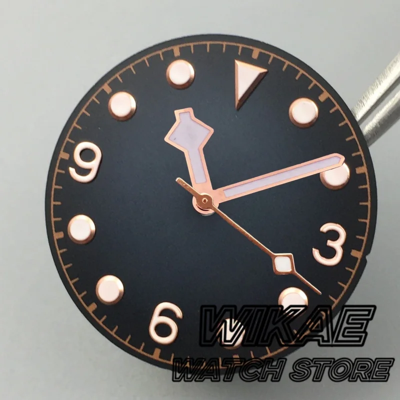 29mm gradient dial Vintage Black Brown with rose gold Snowflake needle NH35 36 ETA2824 PT5000 Watch modification accessories