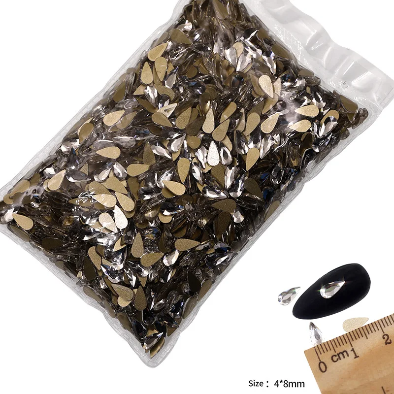 VDD P541-P580 Großhandel 1440 Stück Glas-Kristall-Strass mit flacher Rückseite, Glitzerstein in verschiedenen Formen für DIY-Bastelarbeiten, Nagelkunst und Dekoration – Detail 9