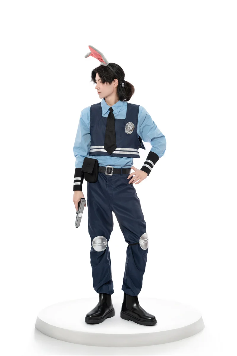 

Anime Policemen Rabbit Judy Men Cosplay Costume Bunny Roleplay Couple Suit Halloween Clothes for Rabbit Police Officer Costume