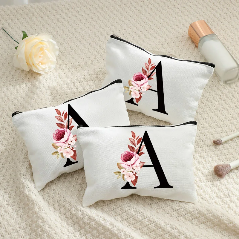 حقيبة مكياج جديدة بنمط الأزهار لعام 2025 مع سحاب إغلاق حقيبة مستحضرات تجميل خفيفة الوزن ومتعددة الاستخدامات للنساء حقيبة تخزين مقلمة #1