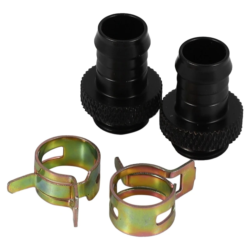 Klem pendingin air komputer, 2 buah klem pendingin heatsink tembaga untuk tabung Id 3/8 inci G1/4 Chromed Del