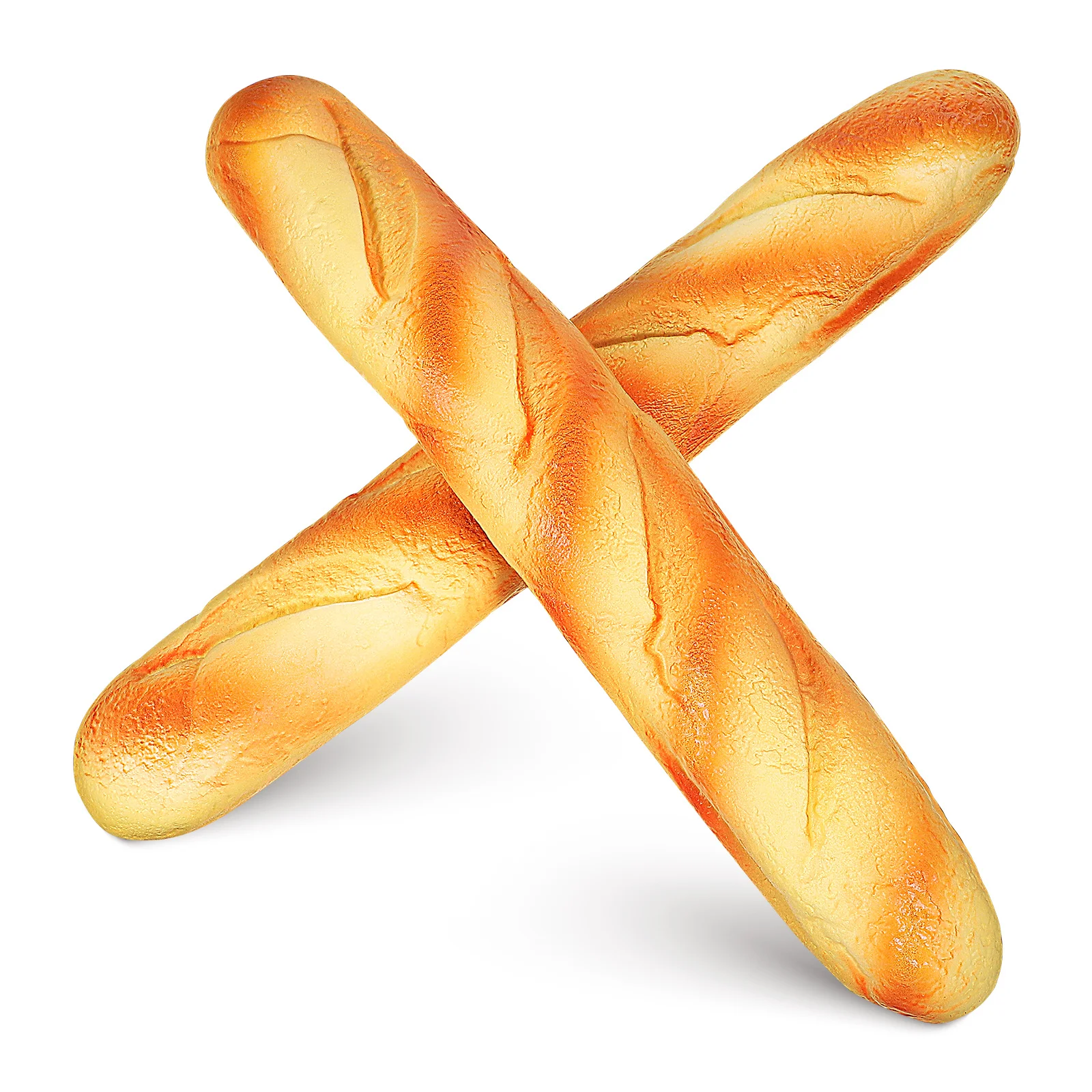 

2pcs Realistic Fake French Bread Pretend Play Food for Kitchen Decoration Simulation Loaf Props Stress Relief Gift