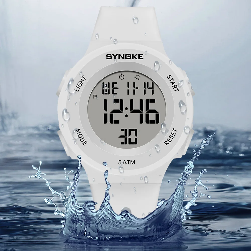 SYNOKE Digital Watches Kids Sports Luminous Multifunction Waterproof Chrono Wristwatch Outdoor Girls Fashion Student Watch New