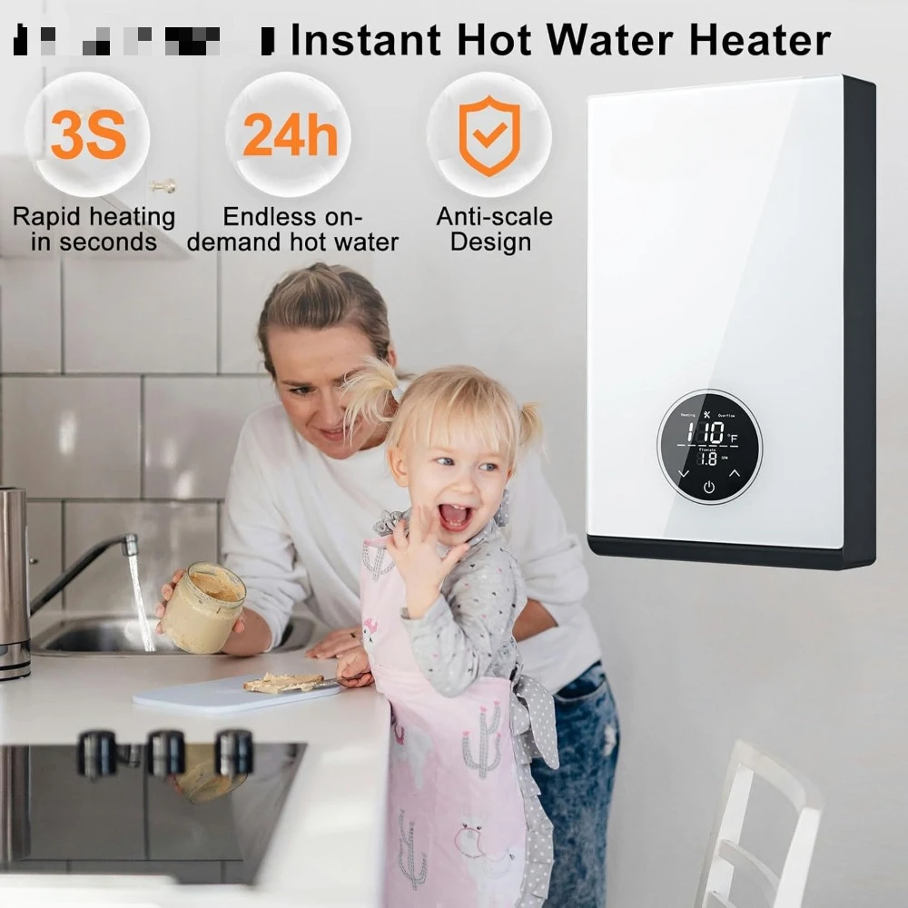 Tankless Water Heater Electric, 8kW 240V Instant Under Sink Heaters, Demand Water Heaters