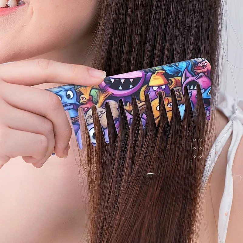 Cartoon Graffiti Hair Cutting Comb Barber Shop Specialized Hair Cutting Comb Hairstylists Recommended By Men's Women's Hair Comb