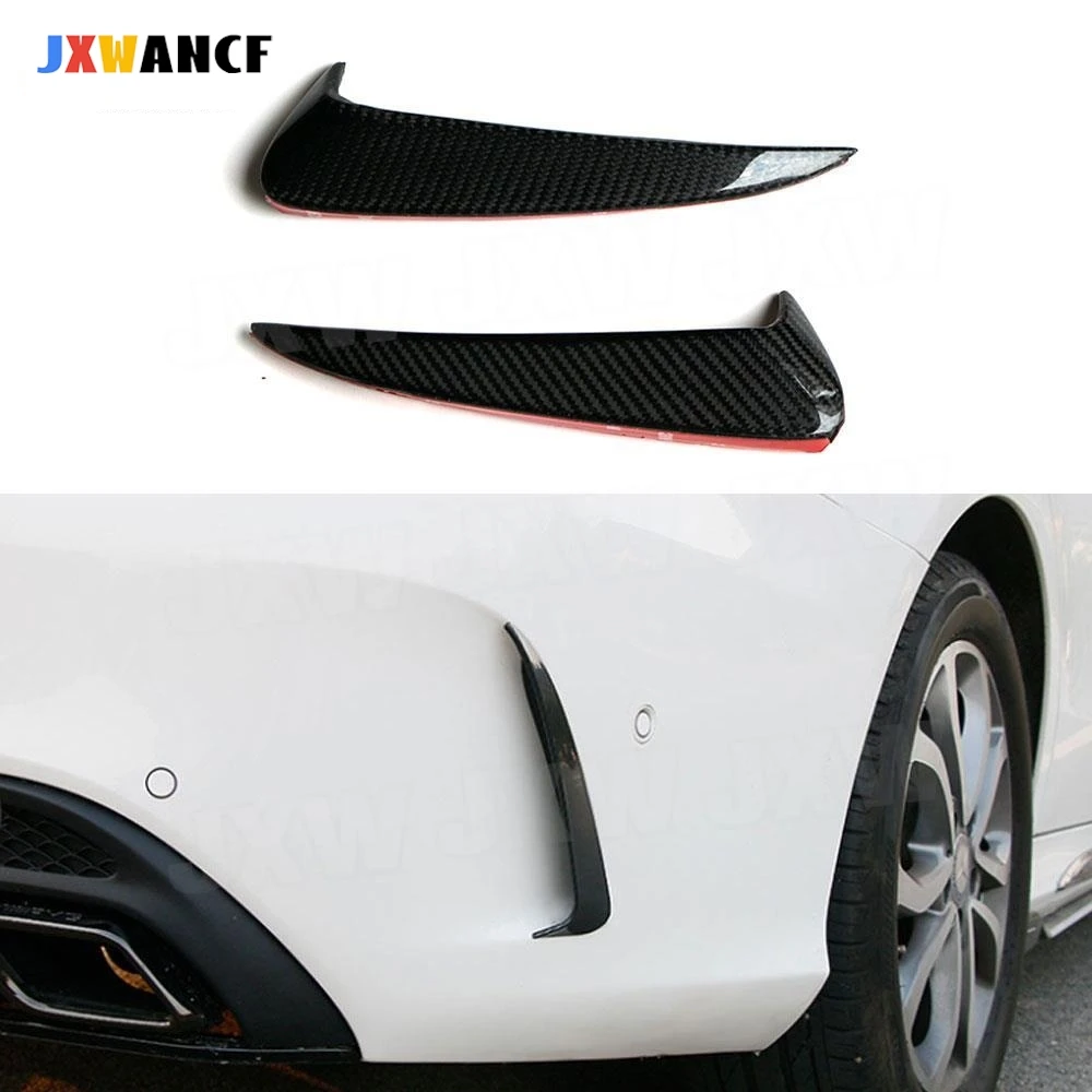 

JXWANCF 2PCS Carbon Fiber ABS Rear Bumper Spoiler Air Vent Cover Trim for Benz C Class W205 C200 C63 AMG Sedan 4 Door 2014-2017