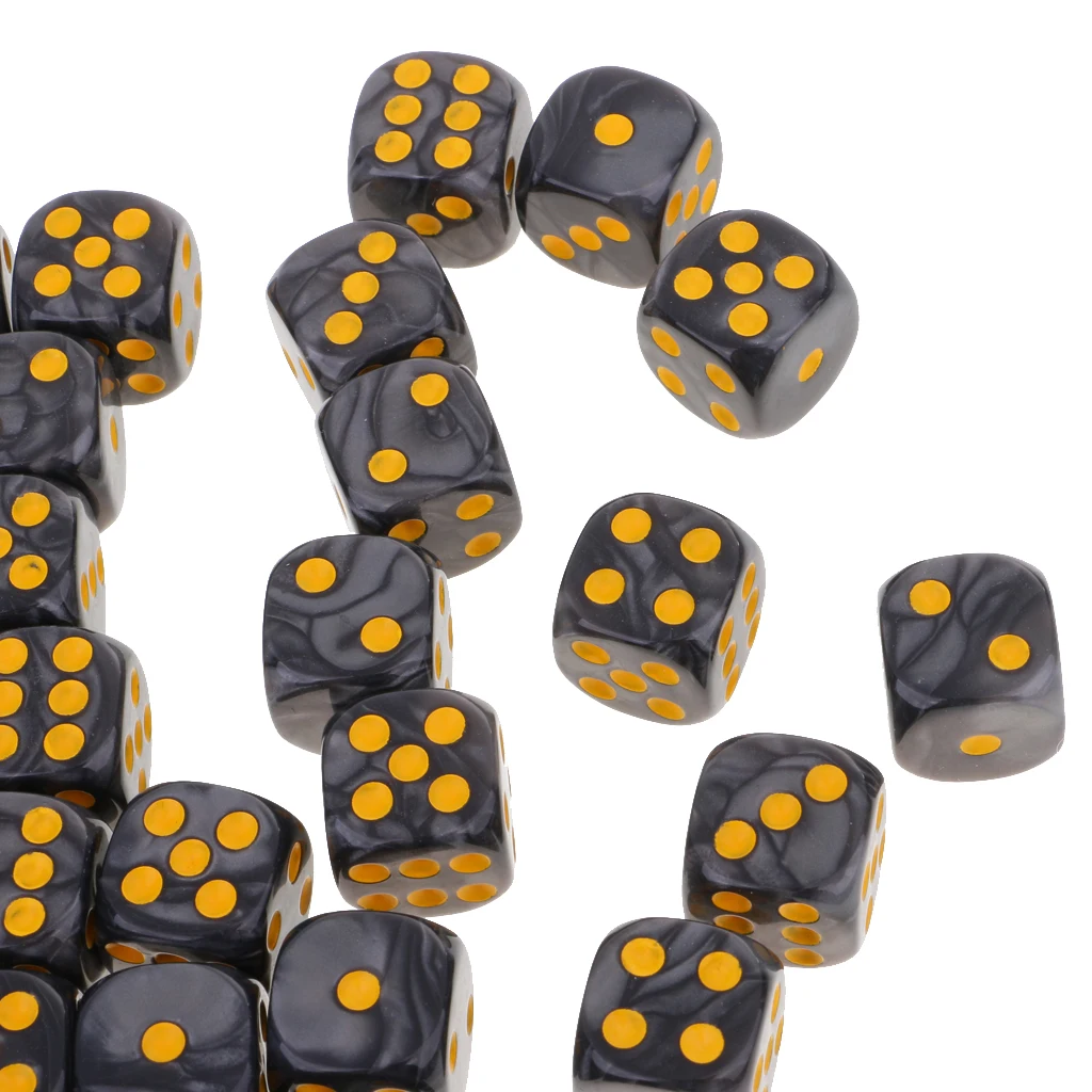50Piece/Set D6 Dice Set Round Corner Dice 16mm Board Game Dice for Party Role Playing Table Game Props