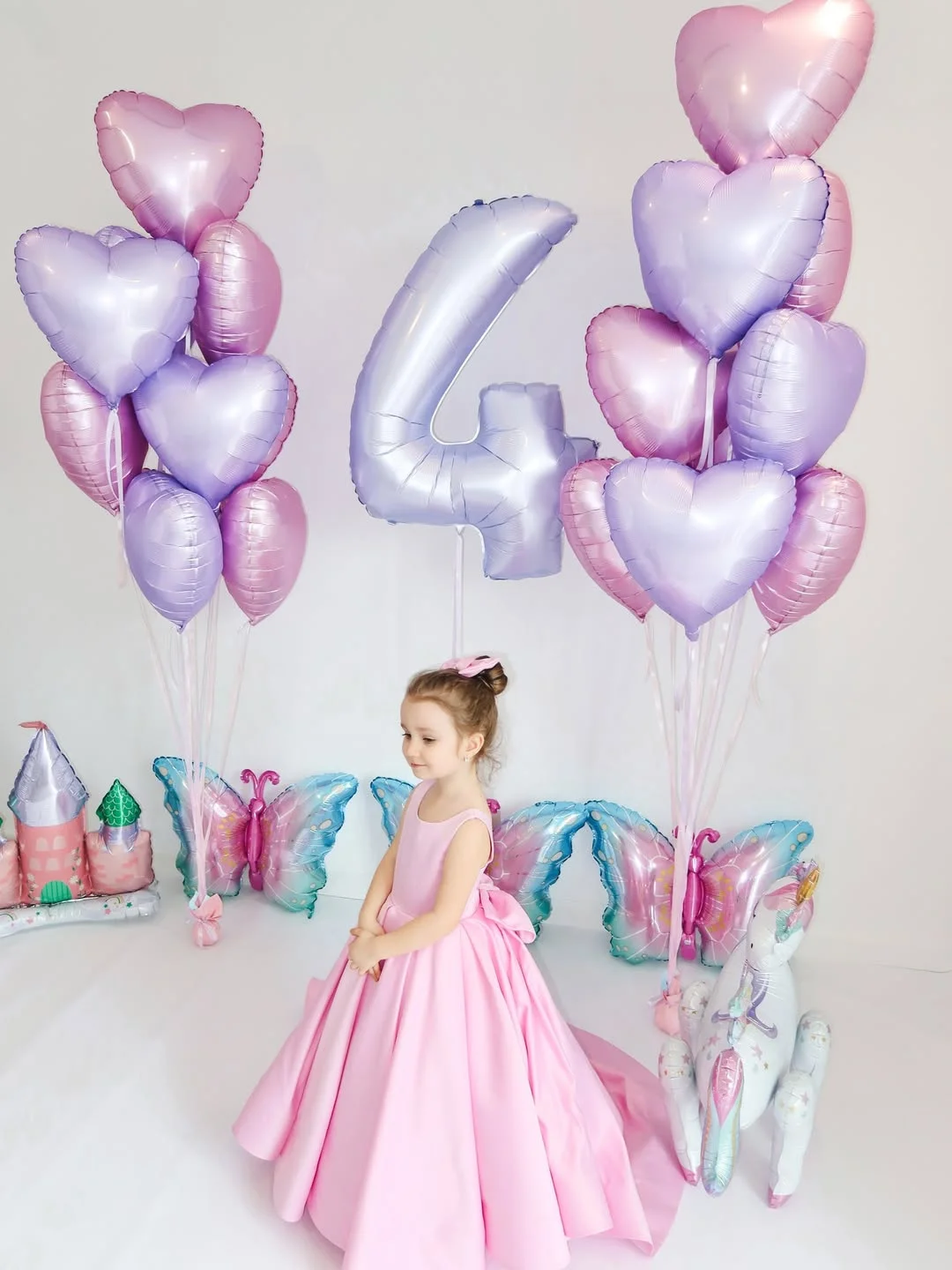 Pink Satin Flower Girl Dress for Wedding Sleeveless with Bow Floor Lenght Kids Infant Baptism Gowns First Communion Gowns Custom