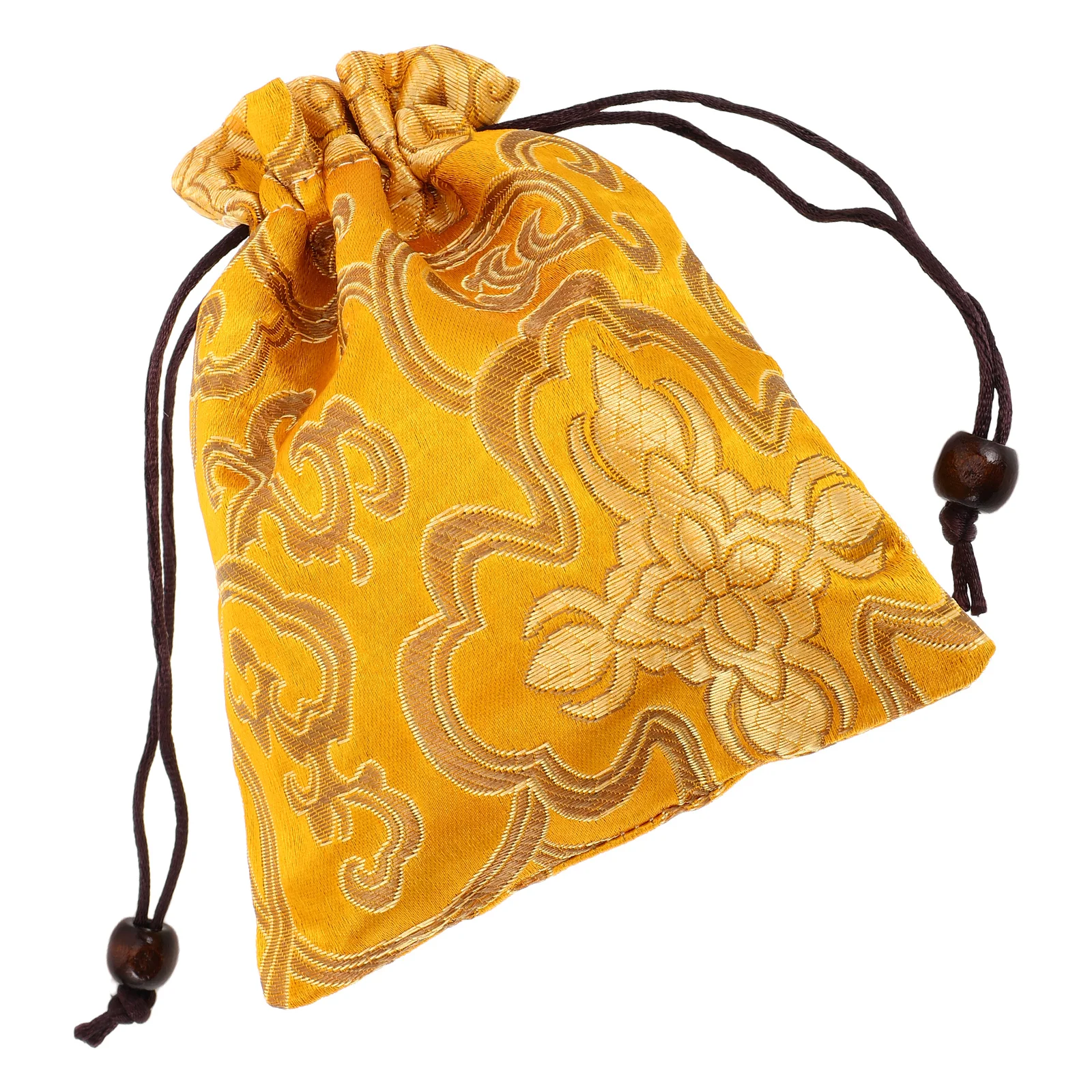 

Small Brocade Storage Bag for Singing Bowl Handmade Silk Drawstring Pouch Jewelry Organizer Embroidered Chinese Traditional Gift