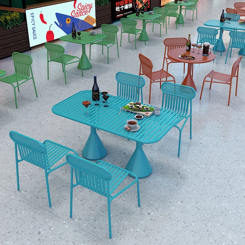 Internet celebrity outdoor table and chair combination villa courtyard large terrace balcony courtyard small round t