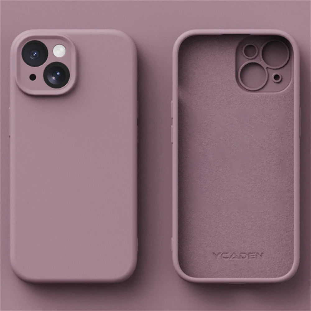 Funda de silicona líquida de alta calidad para iPhone 15 14 13 12 11 ProMax Plus, funda original de silicona líquida TPU