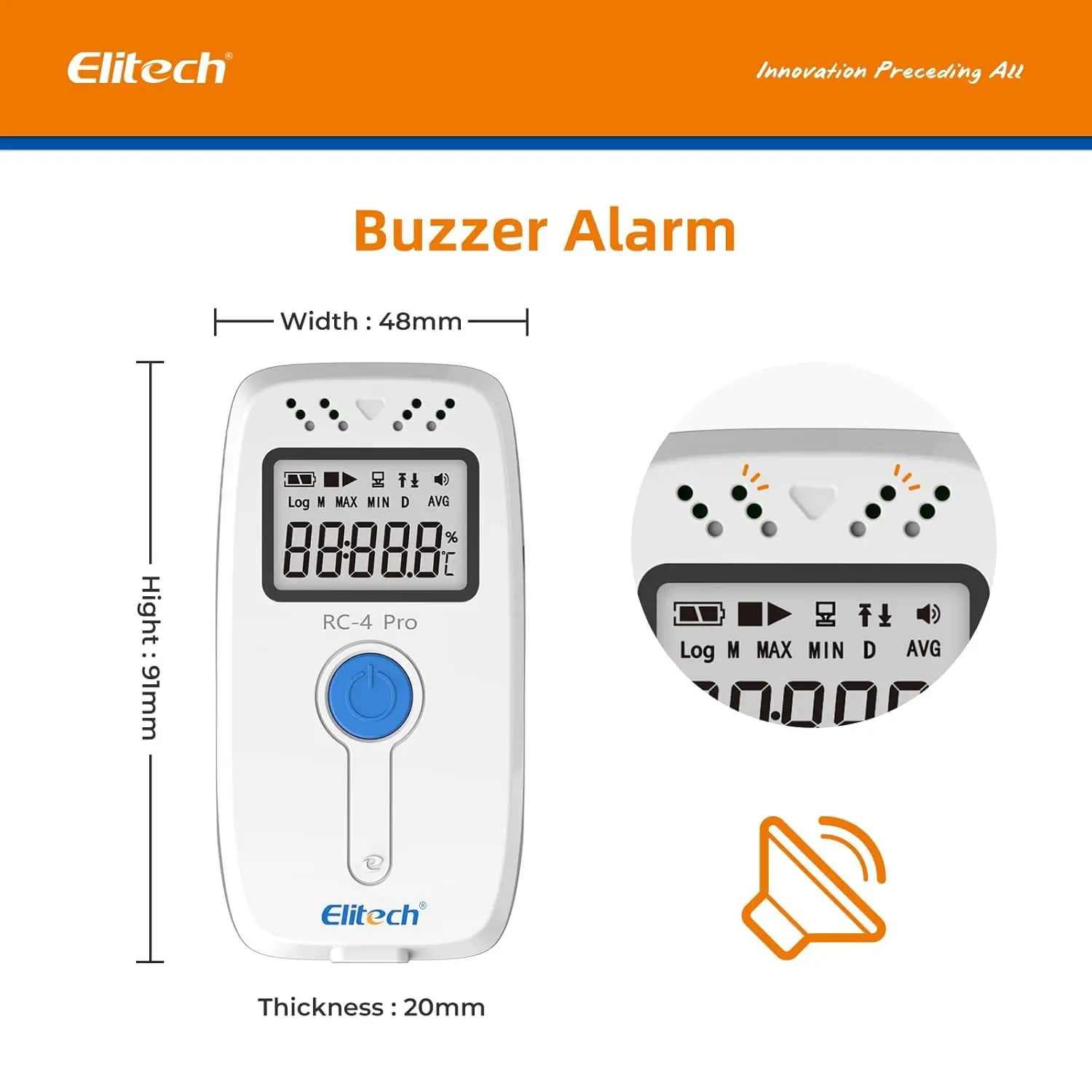 5pcs 64000 records Temperature Humidity Data Logger RC-4Pro Digital USB NTC Sensor High Precision Recorder max min data