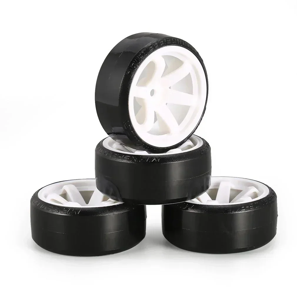 4 pçs 60mm 1/10 rc carro pneu de plástico duro aro roda conjunto para rc drift carro kyosho mst yokomo hsp tamiya ds5 wltoys usukani peças