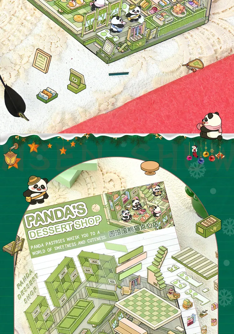 Weihnachtsthema DIY 3D-Aufkleber Cartoon Taschenhütte Szene Stapeln und Einfügen Festival Geburtstagsgeschenk für Kinder Kind Student – Detail 17