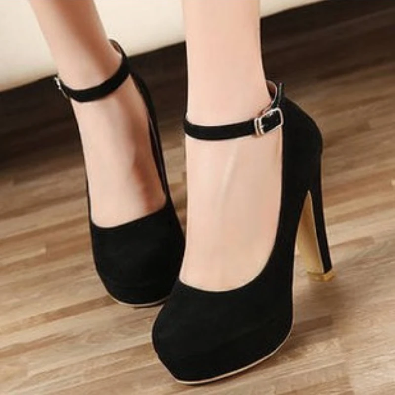 Trendy High Heel Single Shoes 2024 Autumn New Collection Simple and Sexy Buckle Solid Color Temperament High Heel Women\'s Shoes