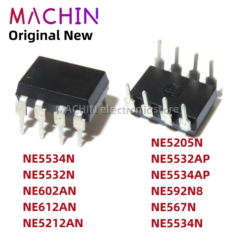 1pcs NE5534N NE5532N NE602AN NE612AN NE5212AN NE5205N NE5532AP NE5534AP NE592N8 NE567N NE5534N DIP8 Double Operational Amplifier