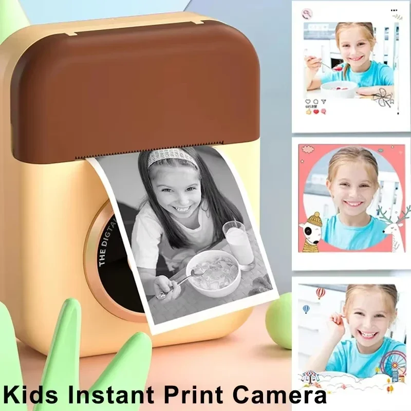 LISM Pocket Printer CP08 Dual Lens Kid Instant Photo Printing Camera HD Video Recording with Thermal Paper Educational Toy