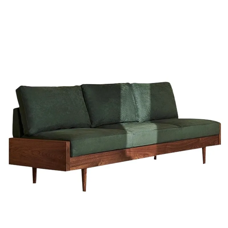Nordic sofa small apartment simple retro living room three people can walk without armrests
