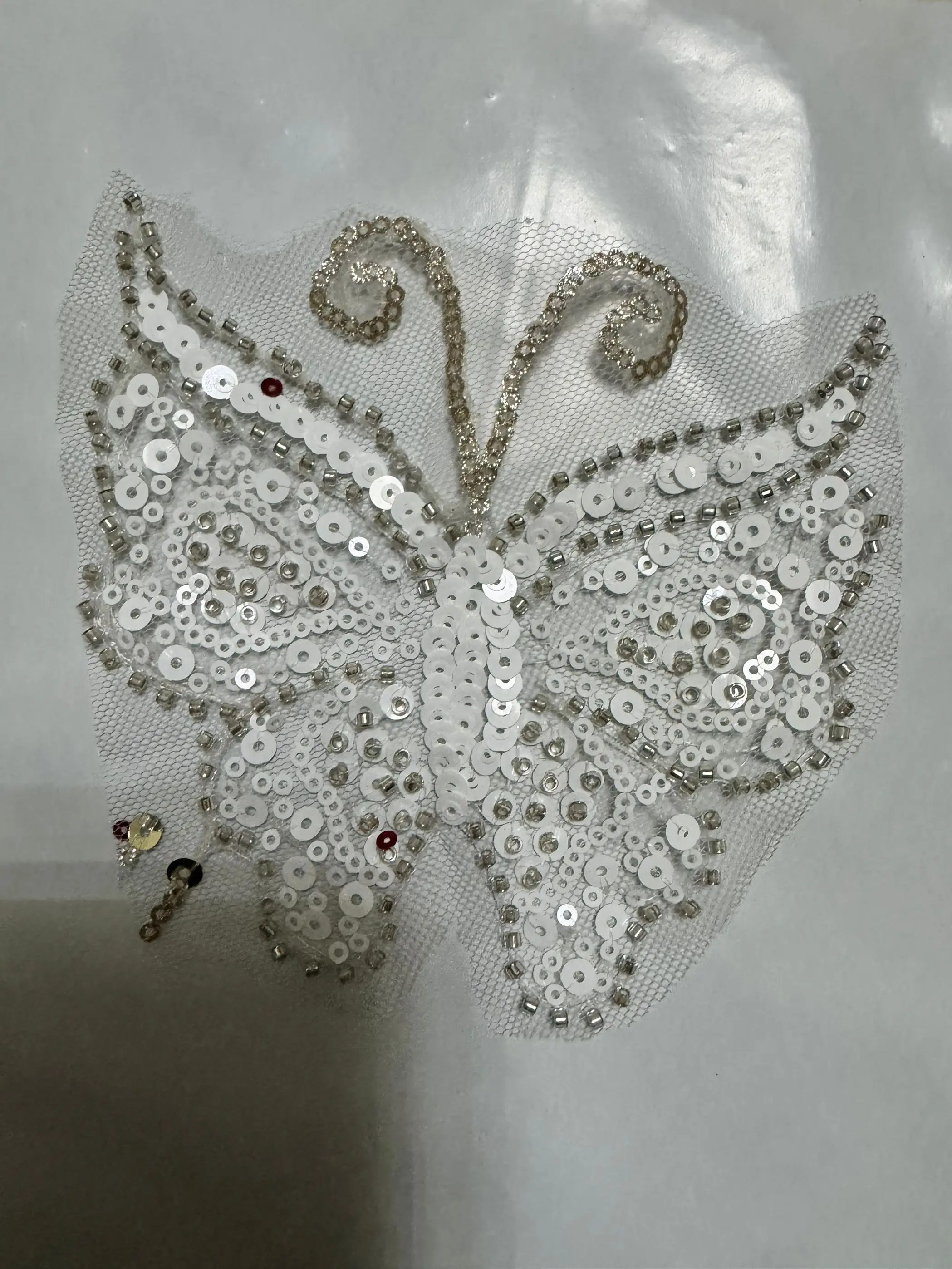 Moda vestido borboleta acessórios lantejoulas contas bordado renda guarnição apliques roupas remendos tecido