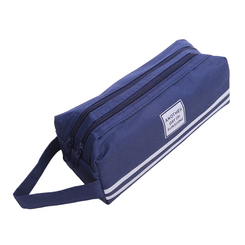 Astucci semplici astucci borsa Oxford Pen Box Pouch doppio strato grande capacità per ragazze torna a scuola forniture per studenti cancelleria